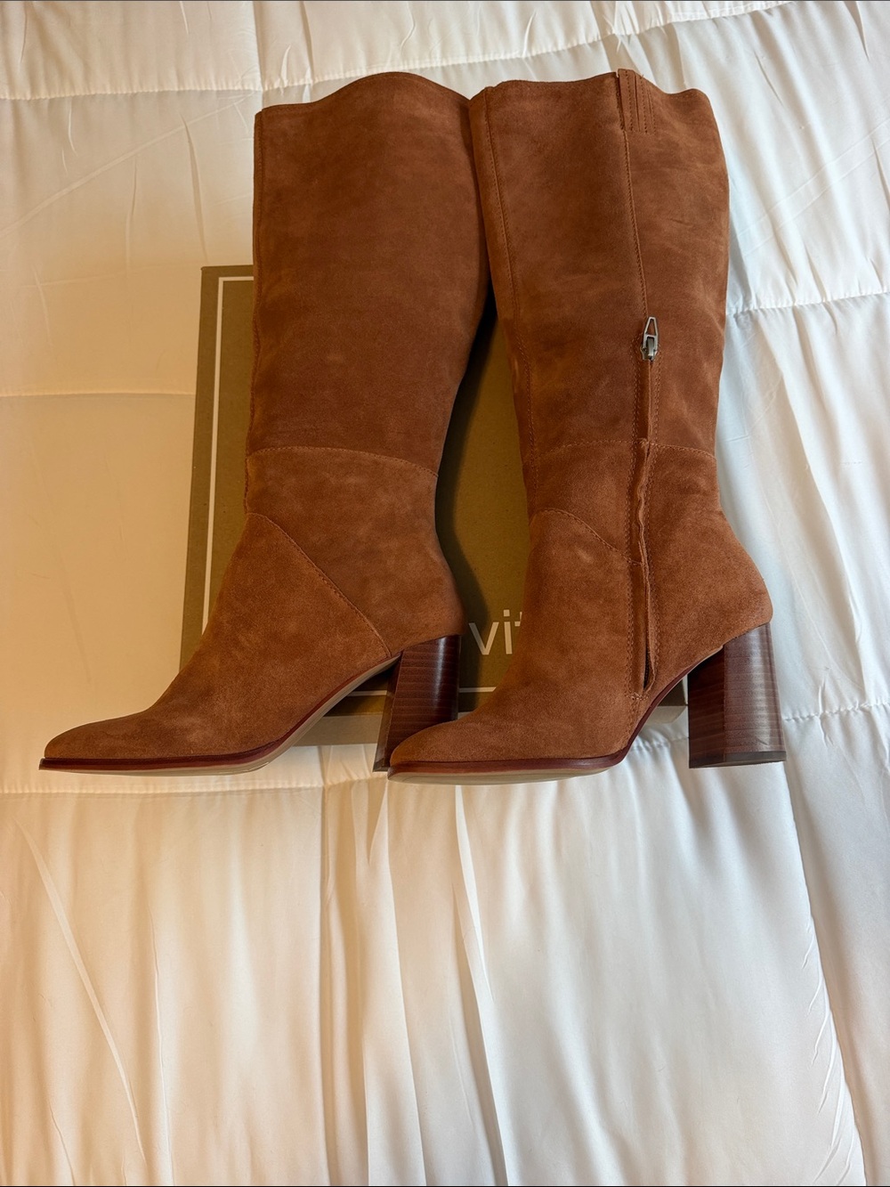 Dolce Vita Chocolate Brown Suede Over-the-Knee Block Heel Boots